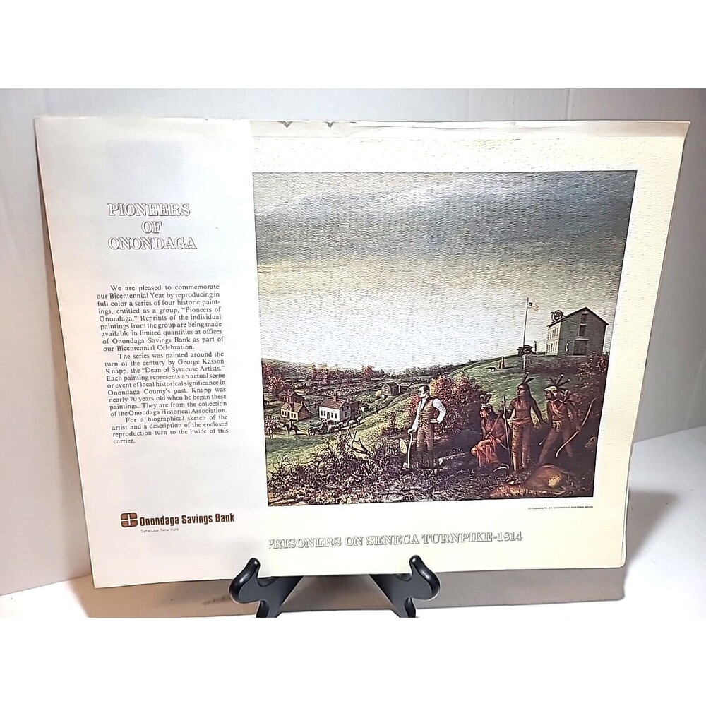 NOS Vintage 11 X 14 Syracuse Lithograph 1814 History Of Painting Seneca Turnpike